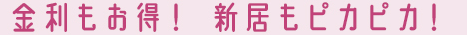 金利もお得！新居もピカピカ！